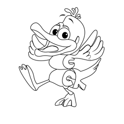 Duck From Wordworld Free Coloring Page for Kids
