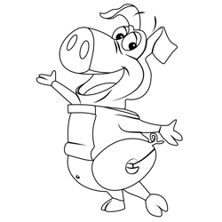 Pig From Wordworld Free Coloring Page for Kids