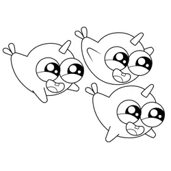 Baby Narwhals Zig and Sharko Free Coloring Page for Kids