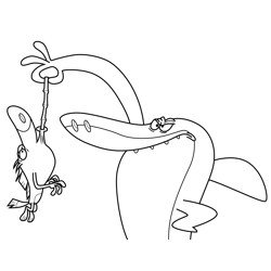 Sharko Caguht Zig Zig and Sharko Free Coloring Page for Kids