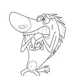 Zig Scared Zig and Sharko Free Coloring Page for Kids