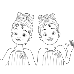 Rhonda and Wanda Fancy Nancy Clancy Free Coloring Page for Kids
