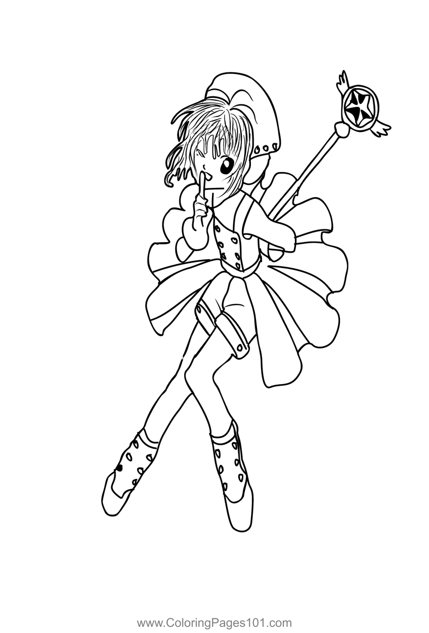 Cardcaptors Sakura 2 Coloring Page for Kids - Free Cardcaptor Sakura