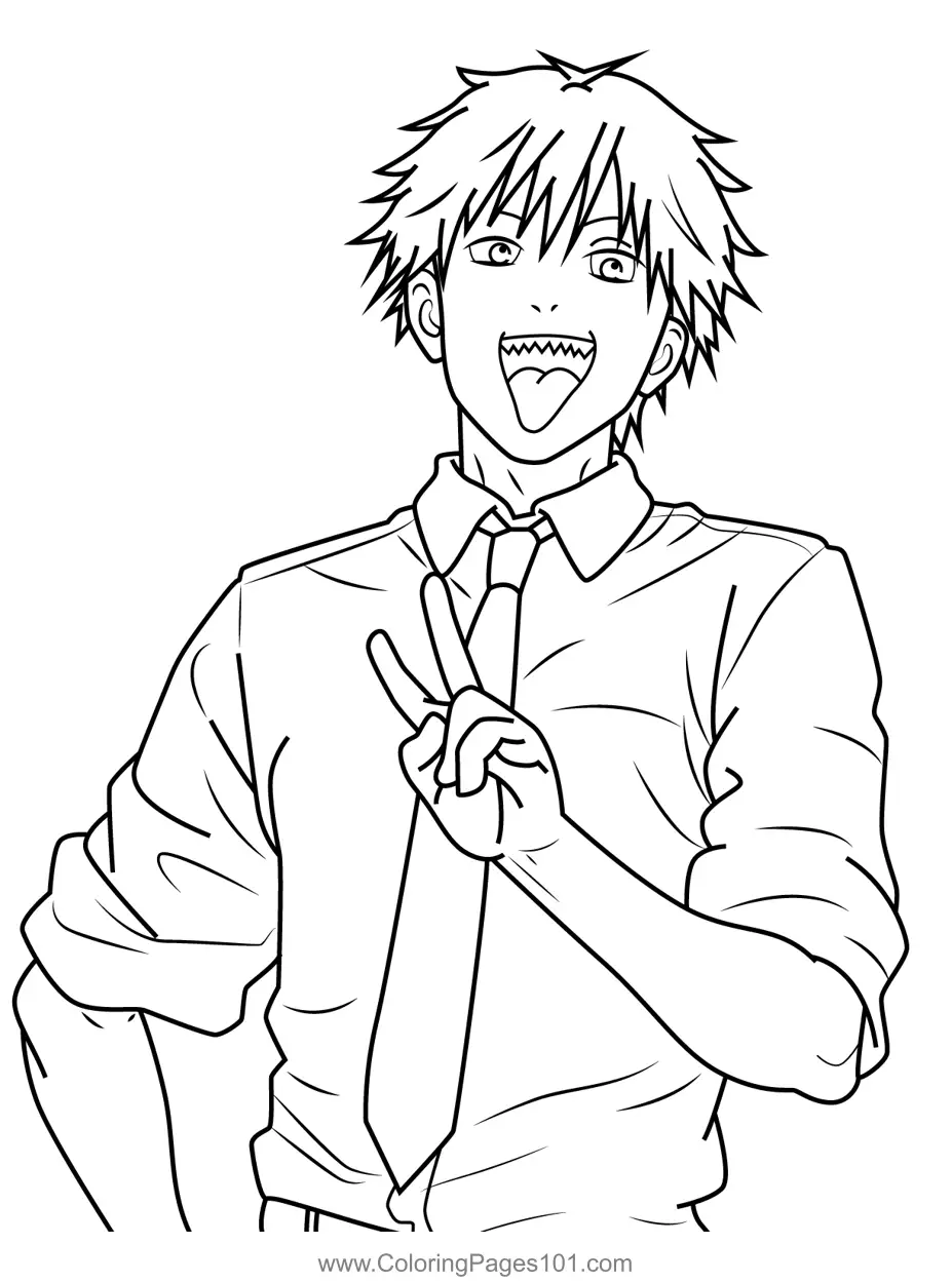 Denji Chainsaw Man Coloring Page For Kids Free Chainsaw Man Printable Denji Chainsaw Man Coloring Page For Kids Free Chainsaw Man Printable