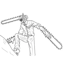 Denji as a Chainsaw Man Chainsaw Man Free Coloring Page for Kids