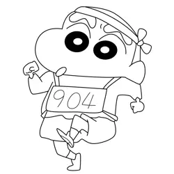 Running Shin Chan with 904 Body Tag Crayon Shin chan Free Coloring Page for Kids