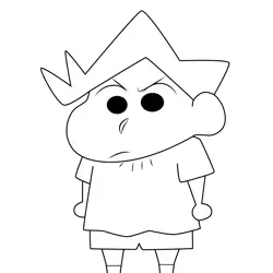 Toru Kazama Angry Crayon Shin chan Free Coloring Page for Kids