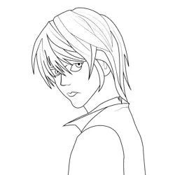 Light Yagami Death Note Coloring Page for Kids - Free Death Note