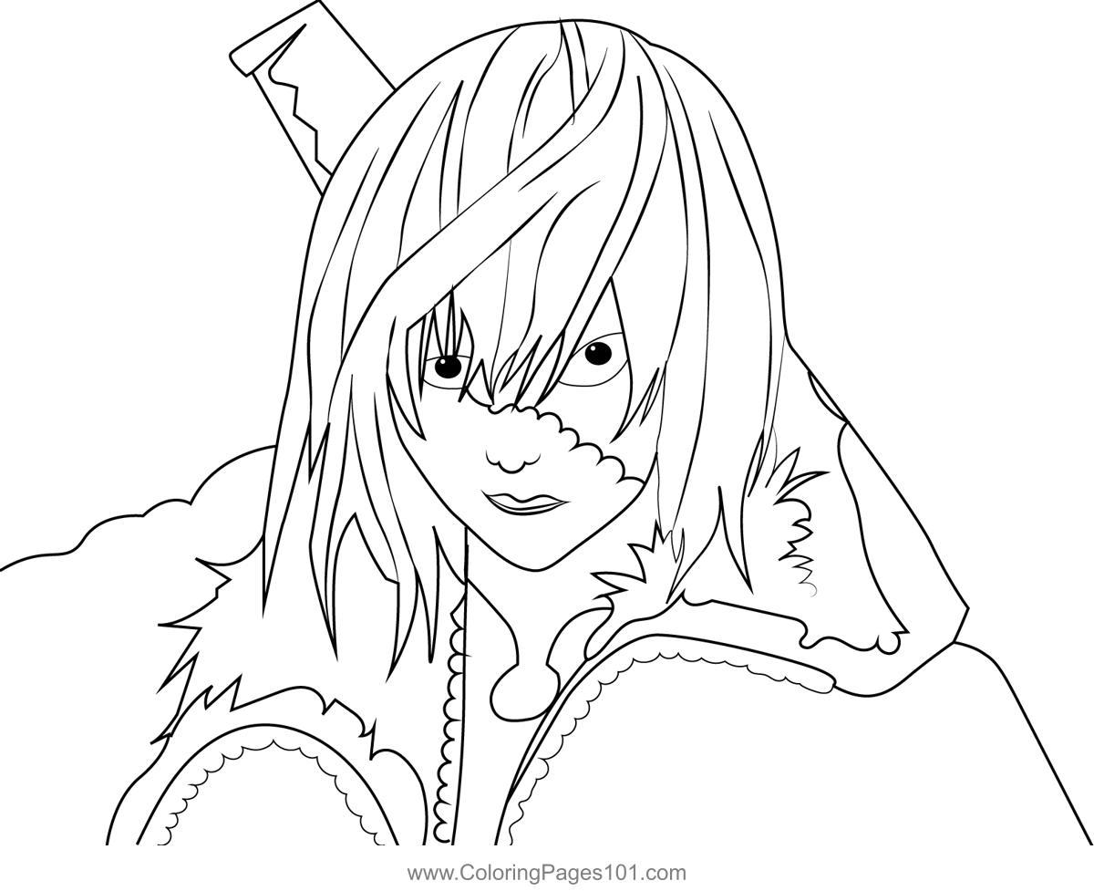 Mello Death Note Coloring Page for Kids - Free Death Note Printable