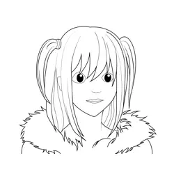 Misa Amane Death Note Free Coloring Page for Kids