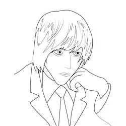 Shuichi Aizawa Death Note Free Coloring Page for Kids