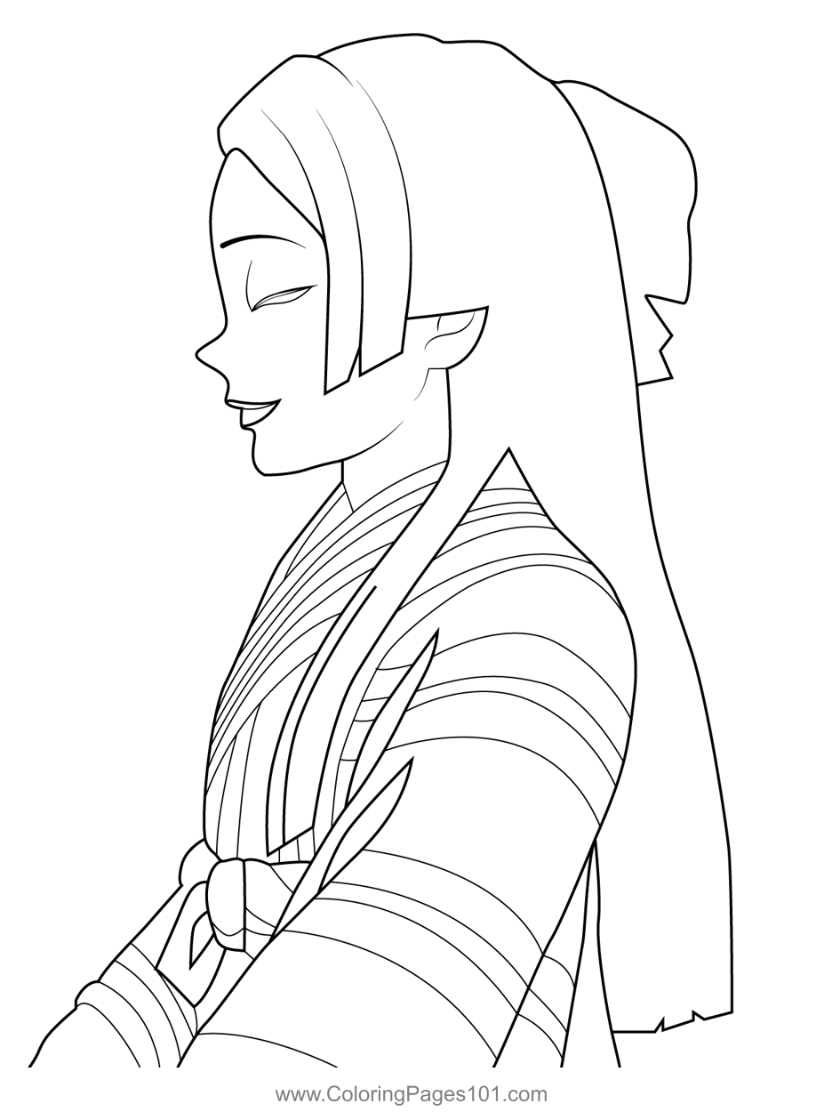 Satoko Demon Slayer Coloring Page for Kids - Free Demon Slayer