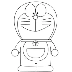 Doraemon Smiling Doraemon Free Coloring Page for Kids