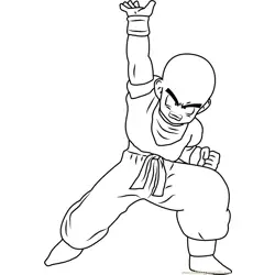 Krillin Free Coloring Page for Kids