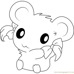 Cute Hamtaro Free Coloring Page for Kids