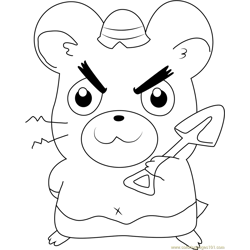 Hamtaro Boss Free Coloring Page for Kids