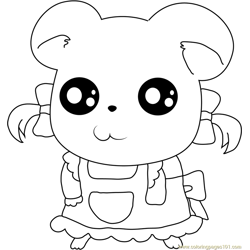 Hamtaro in Pink Free Coloring Page for Kids