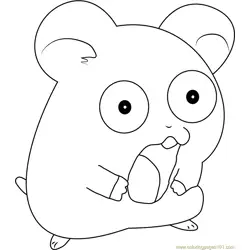 Hamtaro the Hamster Free Coloring Page for Kids