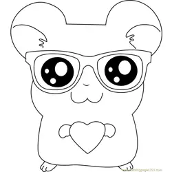 Hamtaro wear Sunglasses Free Coloring Page for Kids