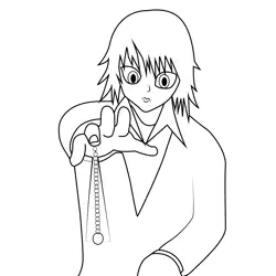 Kurapika with Dowsing Chain Free Coloring Page for Kids