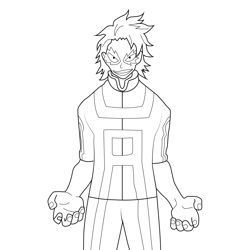 Tetsutetsu Physical Education Uniform My Hero Academia Free Coloring Page for Kids