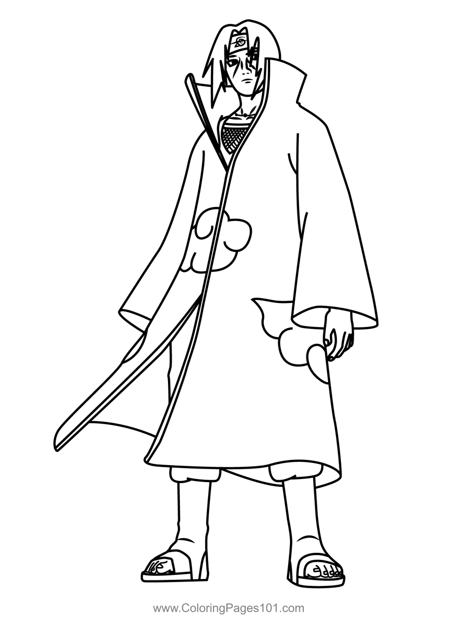Itachi Uchiha Naruto Coloring Page For Kids Free Naruto Printable 