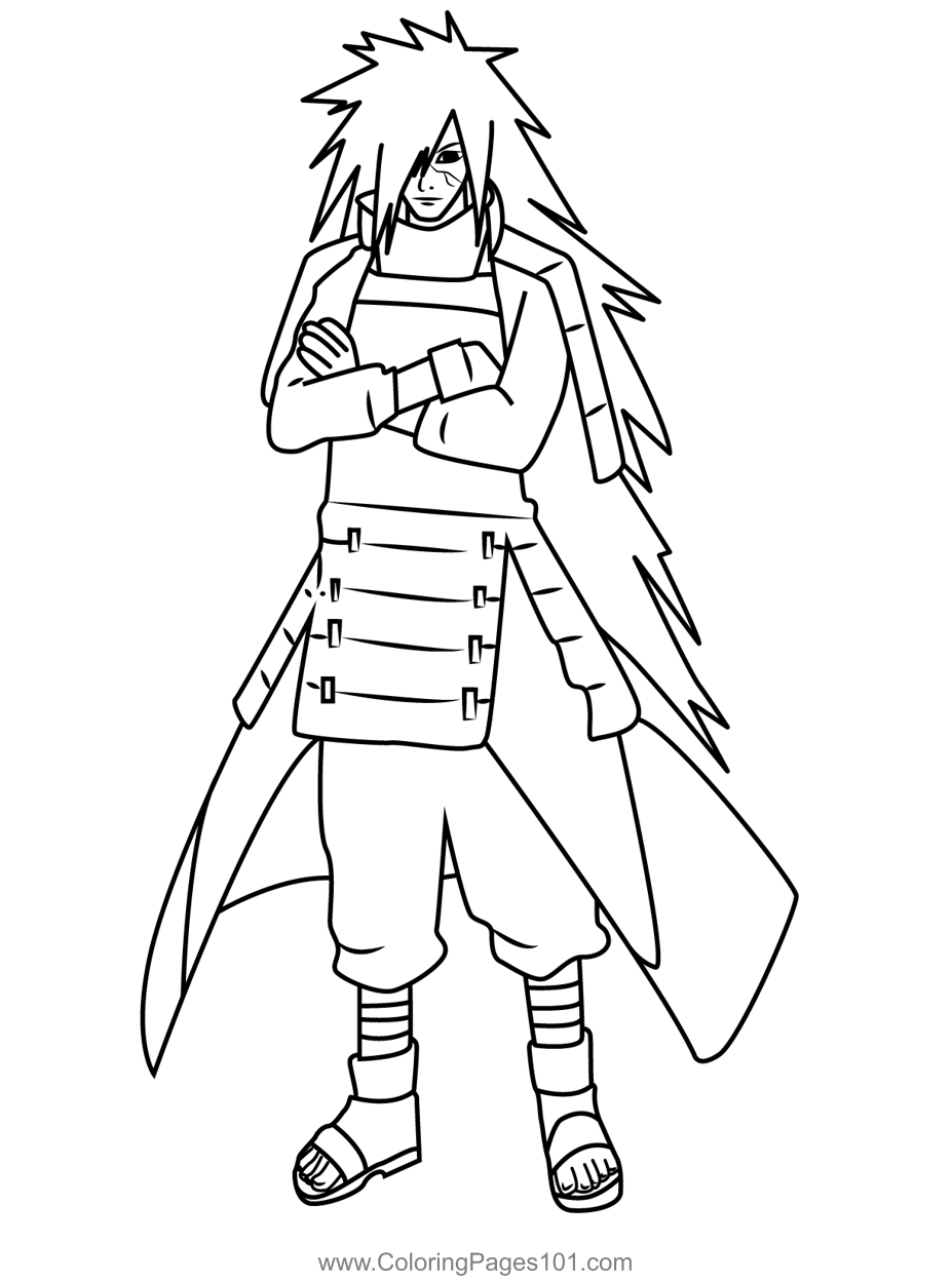 Sasuke Uchiha, a ninja from Naruto coloring page printable game