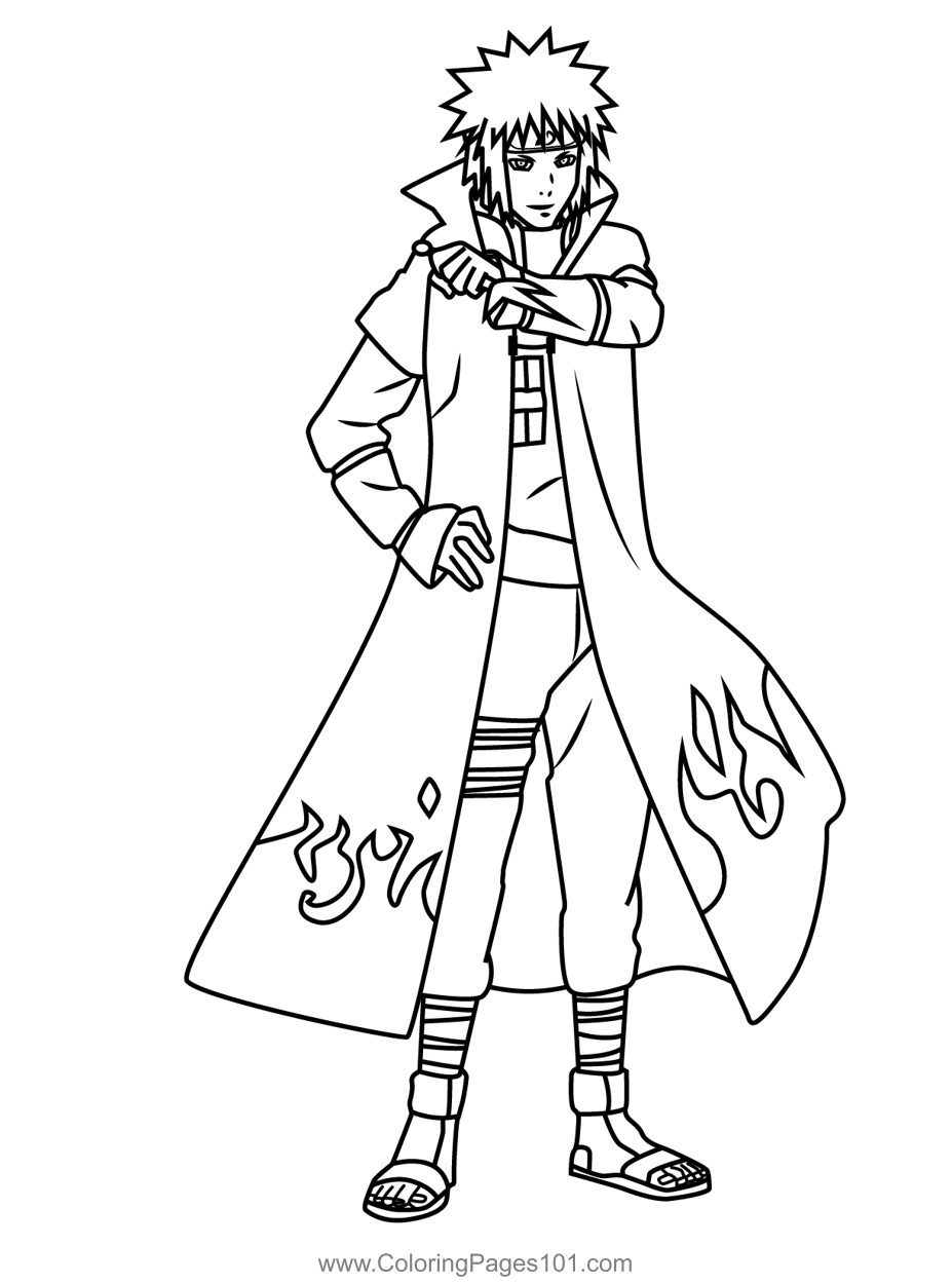 Minato Namikaze Naruto Coloring Page for Kids - Free Naruto Printable