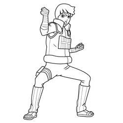 Rock Lee Naruto Free Coloring Page for Kids