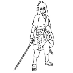 Sasuke Uchiha Naruto Free Coloring Page for Kids
