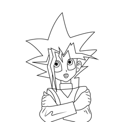 Yu-Gi-Oh Looking Up Free Coloring Page for Kids