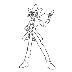 Yu-Gi-Oh Standing Free Coloring Page for Kids