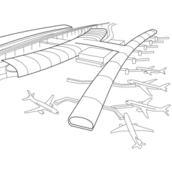 Charles De Gaulle International Airport Free Coloring Page for Kids