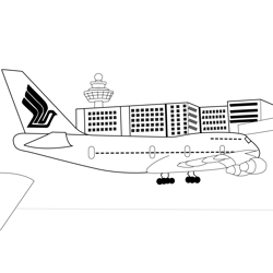 Singapore Changi Airport Free Coloring Page for Kids