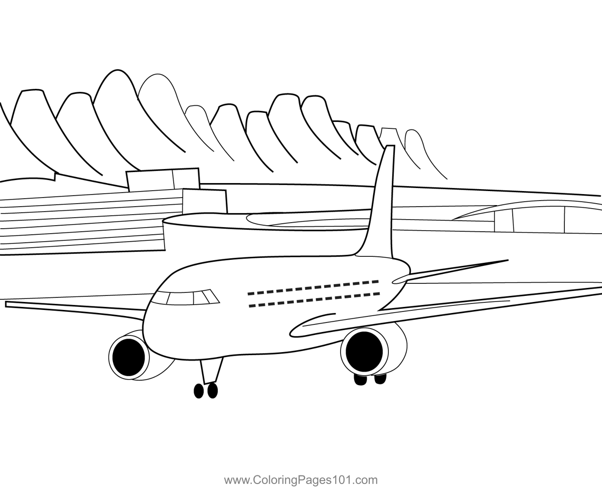 Denver Airport Coloring Page for Kids - Free USA Printable Coloring