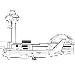 Los Angeles International Airport Free Coloring Page for Kids