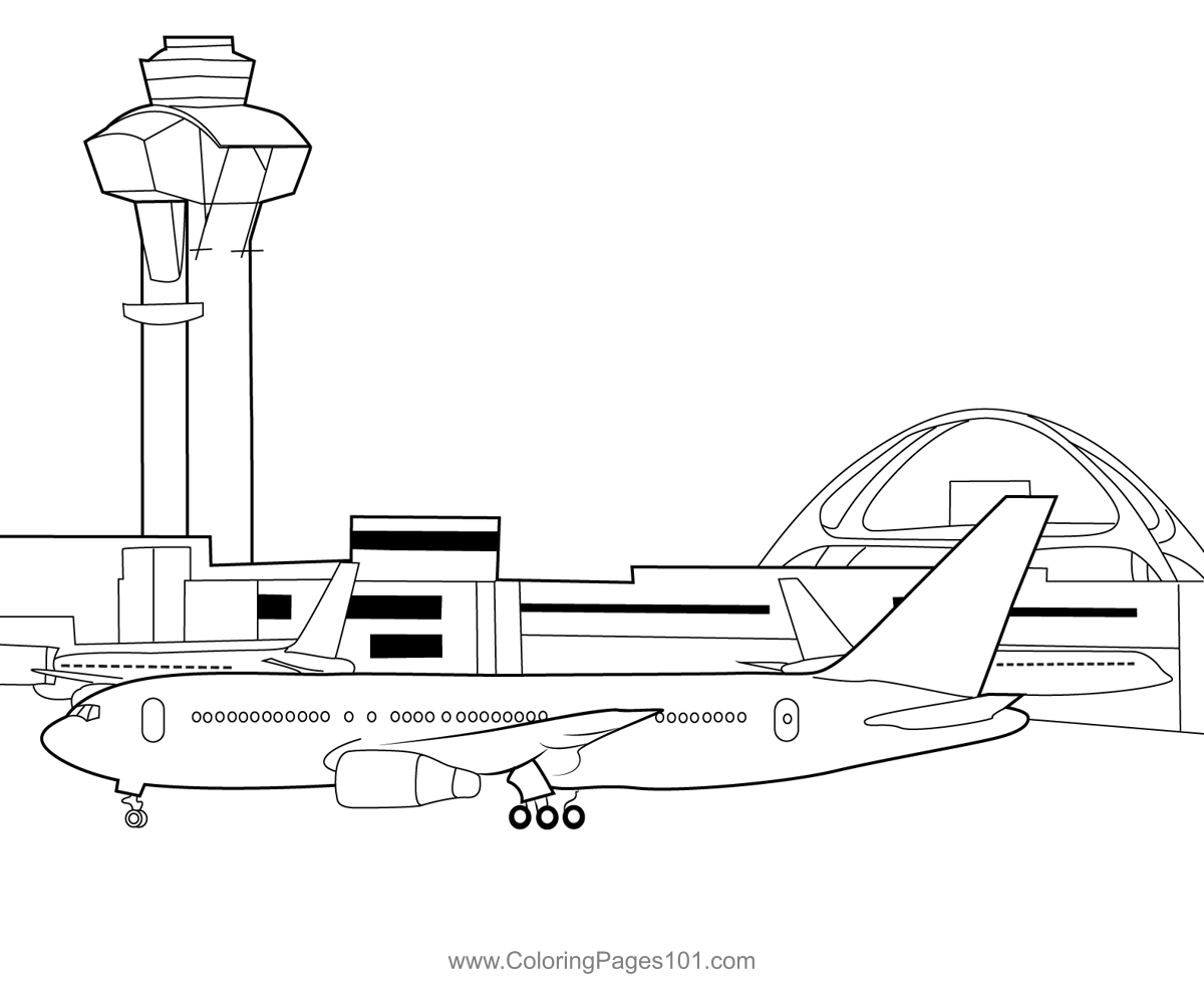 Los Angeles International Airport Coloring Page for Kids Free USA