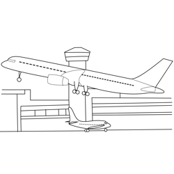 Miami Airport Free Coloring Page for Kids