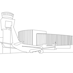 Miami International Airport Free Coloring Page for Kids
