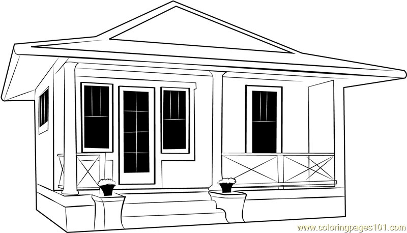 Club Cottage Coloring Page for Kids - Free Cottage Printable Coloring