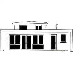 Cottage front view Free Coloring Page for Kids