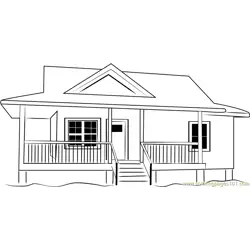 Cottages 3 Free Coloring Page for Kids