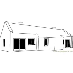 Cottages Rear Large Free Coloring Page for Kids