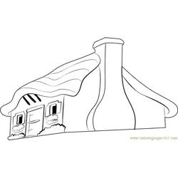 Fairy Tale Cottage Free Coloring Page for Kids