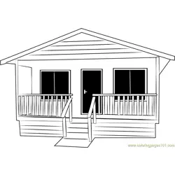 Small Cabin Cottage Free Coloring Page for Kids