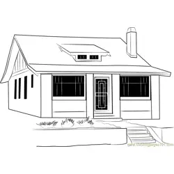 Small and Classy Beautiful Cottage Free Coloring Page for Kids
