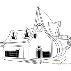 Star Cottage Free Coloring Page for Kids