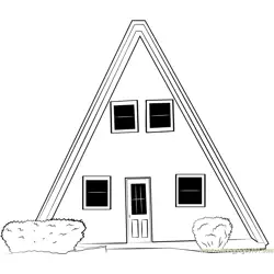 Unique Small Cabin Cottage Free Coloring Page for Kids