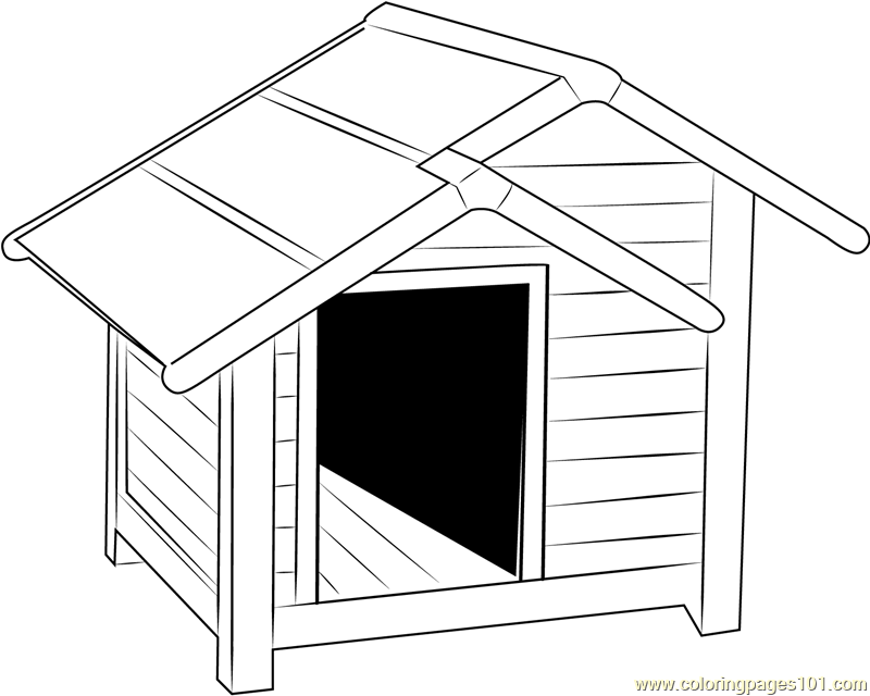 Big Dog House Coloring Page for Kids Free Dog House Printable
