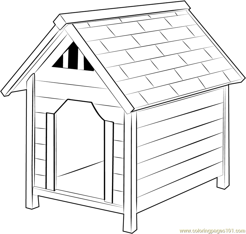 Dog Houses Coloring Page for Kids - Free Dog House Printable Coloring